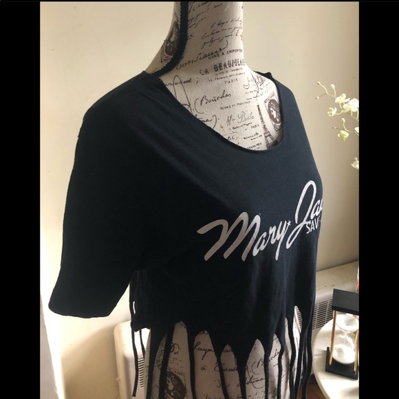 Mary Jane Fringe Cropped Tee 🍃 - Picture 5 of 5